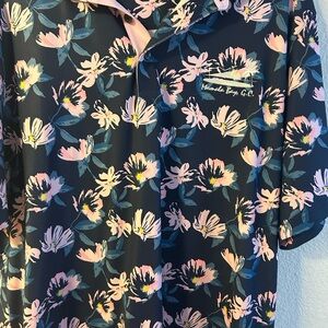 Puma Golf Arnold Palmer Floral Golf Polo | Navy and Pink |